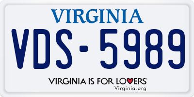 VA license plate VDS5989