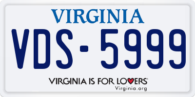 VA license plate VDS5999