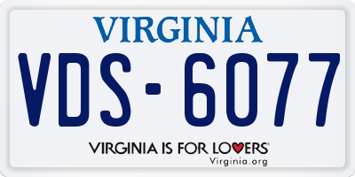 VA license plate VDS6077