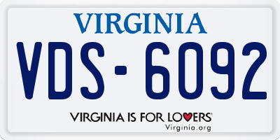 VA license plate VDS6092