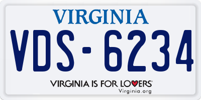 VA license plate VDS6234