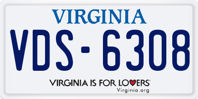 VA license plate VDS6308