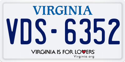 VA license plate VDS6352