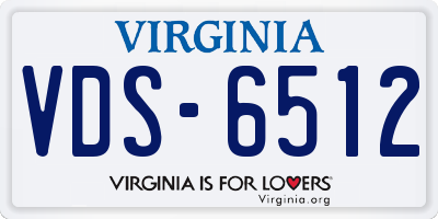 VA license plate VDS6512