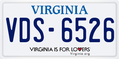 VA license plate VDS6526