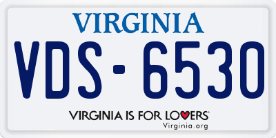 VA license plate VDS6530