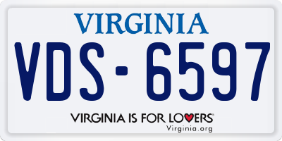 VA license plate VDS6597