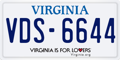 VA license plate VDS6644