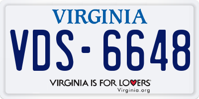 VA license plate VDS6648