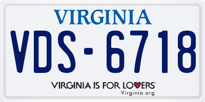 VA license plate VDS6718