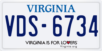 VA license plate VDS6734