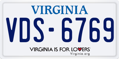 VA license plate VDS6769