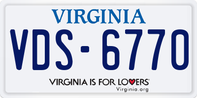 VA license plate VDS6770