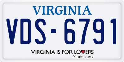 VA license plate VDS6791
