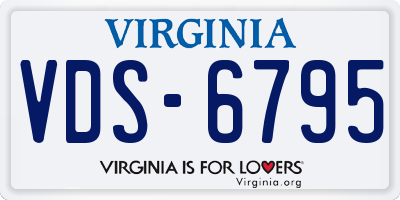 VA license plate VDS6795