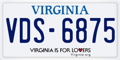 VA license plate VDS6875