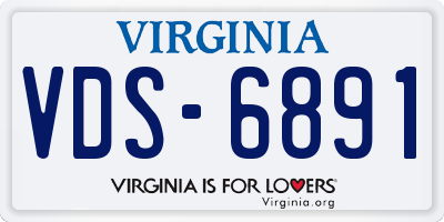 VA license plate VDS6891