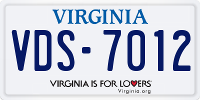 VA license plate VDS7012