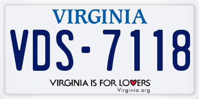 VA license plate VDS7118