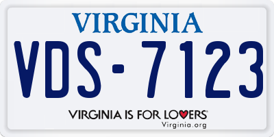 VA license plate VDS7123