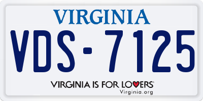 VA license plate VDS7125