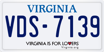 VA license plate VDS7139