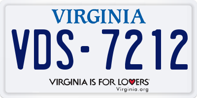 VA license plate VDS7212