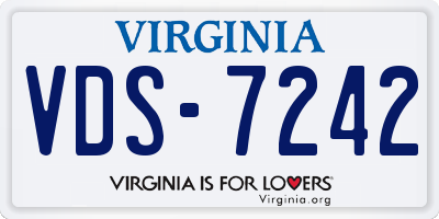 VA license plate VDS7242