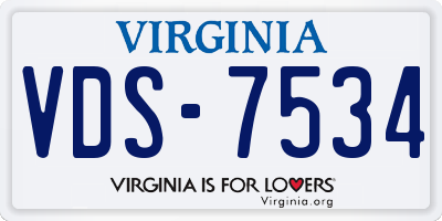 VA license plate VDS7534