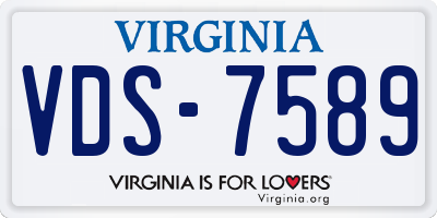 VA license plate VDS7589