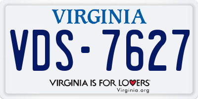 VA license plate VDS7627