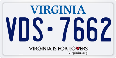 VA license plate VDS7662