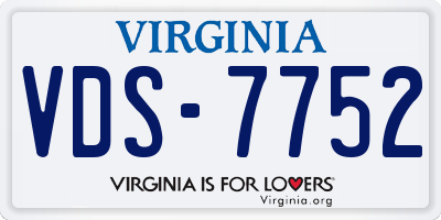 VA license plate VDS7752