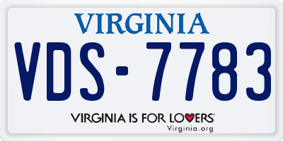 VA license plate VDS7783