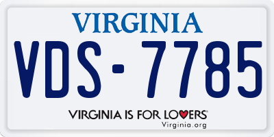 VA license plate VDS7785