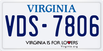VA license plate VDS7806