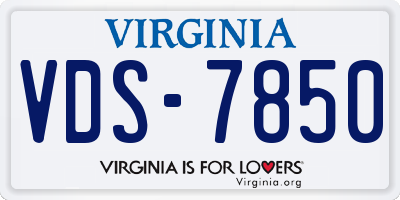 VA license plate VDS7850