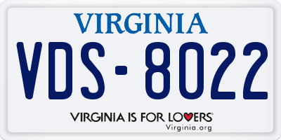 VA license plate VDS8022