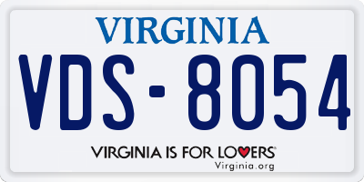 VA license plate VDS8054