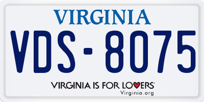 VA license plate VDS8075