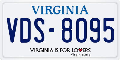 VA license plate VDS8095