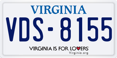 VA license plate VDS8155