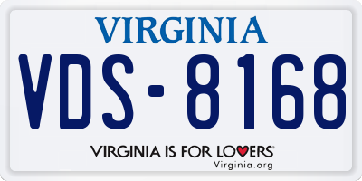 VA license plate VDS8168