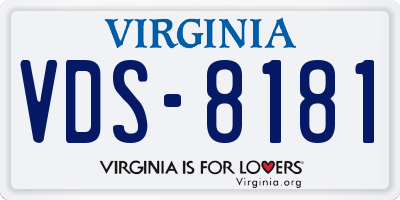 VA license plate VDS8181
