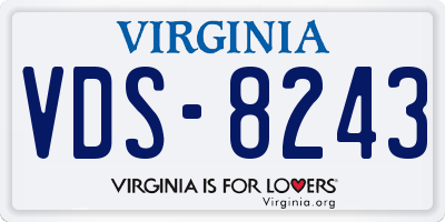 VA license plate VDS8243