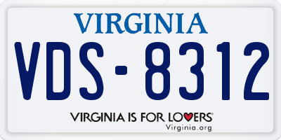 VA license plate VDS8312