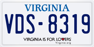 VA license plate VDS8319