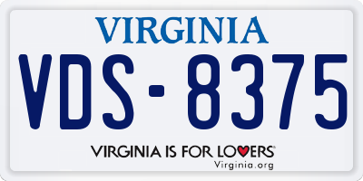 VA license plate VDS8375