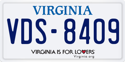 VA license plate VDS8409
