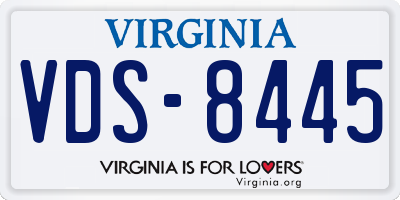 VA license plate VDS8445
